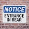 Signmission Entrance In Rear OSHA Notice Sign, Plastic, 14in W x 10in L, 2PK OS-2PACK-NS-P-1014-L-12101 - alternate 2